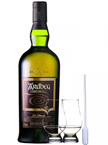 Ardbeg Corryvreckan Islay Single Malt Whisky 0,7 Liter + 2 Glencairn Gläser und Eingewpipette - 