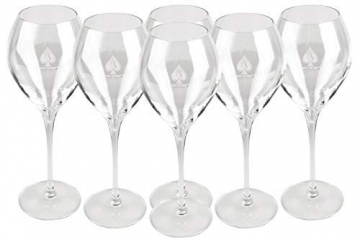 Armand de Brignac Champagnerglas Flute Flöte 6 Gläser 28,5cl mit weissem Logo - 