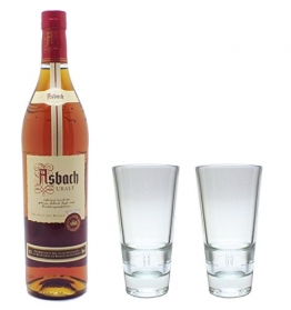 Asbach Uralt Weinbrand 0,7l 36% Set mit 2 Longdrink Gläsern - 1
