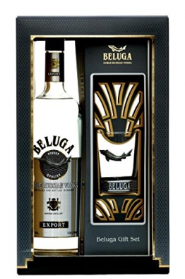 Beluga Export Noble Russian Vodka mit Geschenkverpackung mit 1 Rocking Glas (1 x 1 l) - 1