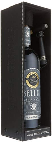 Beluga Gold Line Noble Russian Vodka mit Geschenkverpackung in Lederoptik (1 x 1 l) - 3