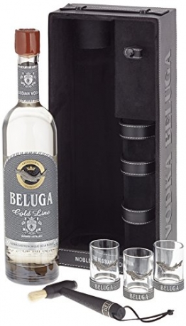 Beluga Russian Vodka Gold Line Leather mit 3 Gläser (1 x 0.7 l), 11959700 - 1