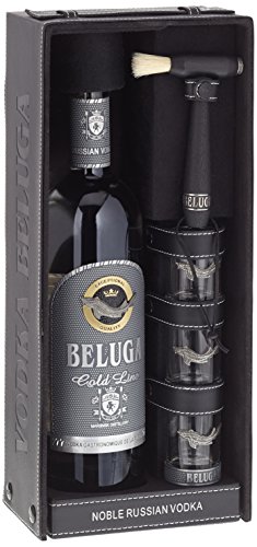 Beluga Russian Vodka Gold Line Leather mit 3 Gläser (1 x 0.7 l), 11959700 - 4