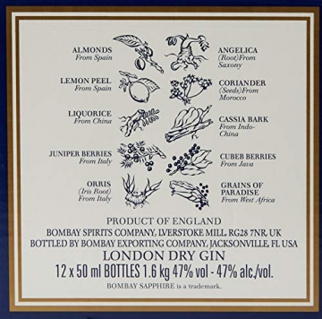 Bombay SAPPHIRE London Dry Gin 40% Vol. 0,05 l - 4