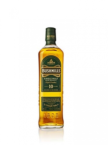 Bushmills 10 Years Old Single Malt Irish Whiskey ( 1 x 0,7 l) - dreifach destillierter 100% Malt Whisky mit edler Geschenkverpackung - 2