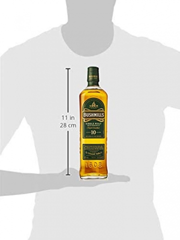 Bushmills 10 Years Old Single Malt Irish Whiskey ( 1 x 0,7 l) - dreifach destillierter 100% Malt Whisky mit edler Geschenkverpackung - 6