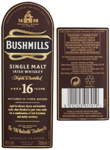 Bushmills 16 Jahre Single Malt Irish Whiskey (1 x 0.7 l) - 4