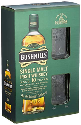 Bushmills Single Malt Irish Whiskey 10 Years Old mit Geschenkverpackung mit 2 Gläsern (1 x 0.7 l) - 4