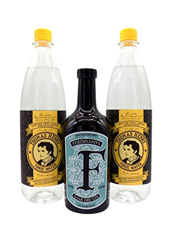 Ferdinand's Gin 1x 0,5L (44% Vol.) & 2x Thomas Henry Tonic Water 1,0L PET | Gin & Tonic Set - 1