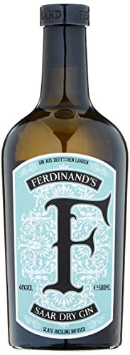 FERDINAND'S G+T Highball Set 1x Saar Dry Gin 50 cl + 2x Nachtmann Highland Diamond Highball Glas Spirituose, (1 x 500 ml) - 2