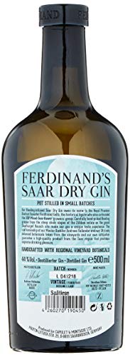 FERDINAND'S G+T Highball Set 1x Saar Dry Gin 50 cl + 2x Nachtmann Highland Diamond Highball Glas Spirituose, (1 x 500 ml) - 3