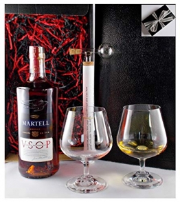 Geschenk Cognac Martell VSOP + 2 Cognac Schwenker + Glaskugelportionierer - 1