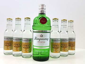 Gin Tonic Set ? Tanqueray London Dry Gin 0,7l 700ml (47,3% Vol) + 6x Fever-Tree Tonic Water 200ml – Inkl. Pfand MEHRWEG - 