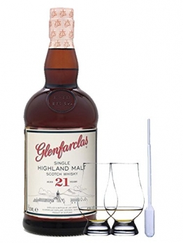 Glenfarclas 21 Jahre Single Malt Whisky 0,7 Liter + 2 Glencairn Gläser + Einwegpipette - 1