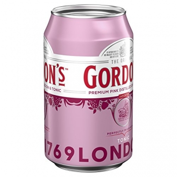 Gordon's Premium Pink Distilled Gin & Tonic Water Mix-Getränk, EINWEG (12 x 330ml) - 3
