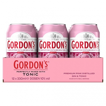 Gordon's Premium Pink Distilled Gin & Tonic Water Mix-Getränk, EINWEG (12 x 330ml) - 4