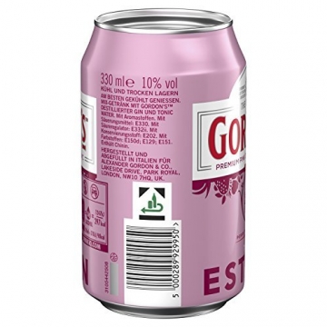 Gordon's Premium Pink Distilled Gin & Tonic Water Mix-Getränk, EINWEG (12 x 330ml) - 5