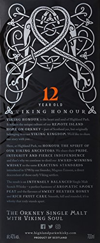 Highland Park 12 Jahre Viking Honour Single Malt Scotch Whisky (1 x 0.7 l) – vollmundiger, rauchiger Geschmack, der Whisky mit der Wikinger-Seele - 5