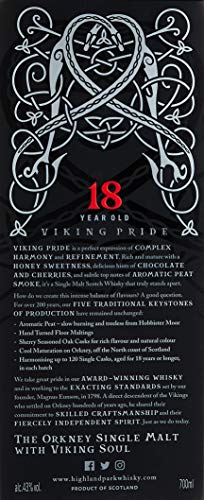 Highland Park 18 Jahre Viking Pride Single Malt Scotch Whisky (1 x 0.7 l) – intensiver Whisky, Lagerung in Ex-Sherry-Fässern, der Stolz der Wikinger - 5