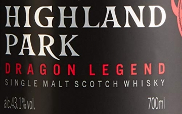 Highland Park Dragon Legend Single Malt Scotch Whisky (1 x 0.7 l) – intensives, aromatisches Raucharoma, inspiriert durch die Wikinger-Saga - 7