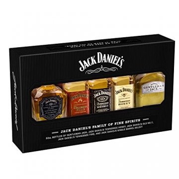 Jack Daniel's FAMILY OF FINE SPIRITS 39% Volume 5x0,05l in Geschenkbox Whisky - 1