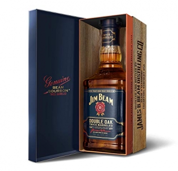 Jim Beam Double Oak Kentucky Straight Bourbon Whiskey, mit Geschenkverpackung, 43% Vol, 1 x 0,7l - 1