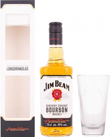 Jim Beam Kentucky Straight Bourbon Whiskey mit Geschenkverpackung mit Glas (1 x 0.7 l) - 1