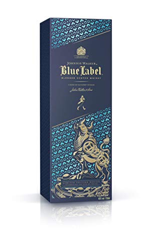 Johnnie Walker Blue Label Blended Scotch Whisky, Chinese New Year – Year of the Ox 2021 – Limited-Edition Design im Geschenkkarton, 70cl - 2