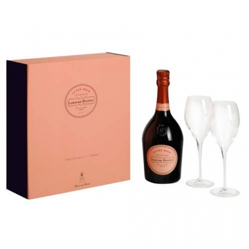Laurent-Perrier Rose Champagne / 2 Glass Gift Pack / 75cl - 2