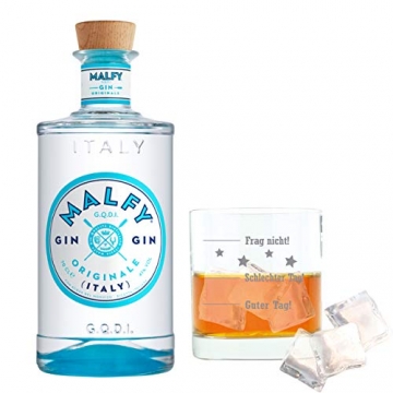 Malfy Gin Originale mit graviertem Tumblerglas, italienischer Gin, Alkohol, Schnaps, Flasche, 41%, 700 ml - 2