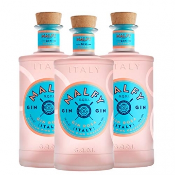 Malfy Gin Rosa 3er Set, italienischer Gin mit Wacholder, Alkohol, Schnaps, Flasche, 41%, 3 x 700 ml - 2
