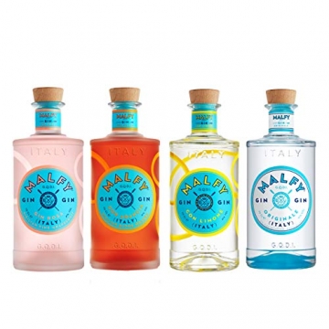 Malfy Range Set, Originale + Con Limone + Rosa + Con Arancia, italienischer Gin, Alkohol, 4 x 700 ml - 2