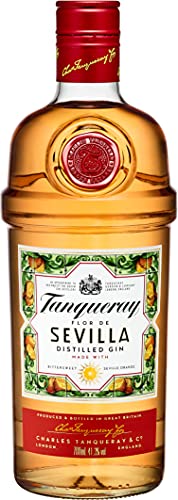 Tanqueray Flor De Sevilla Distilled Gin – Fruchtiger und mediterraner Gin mit bitter-süßem Orangenaroma – Ideale Spirituose für Cocktails oder Gin Tonic – 1 x 0,7l - 1