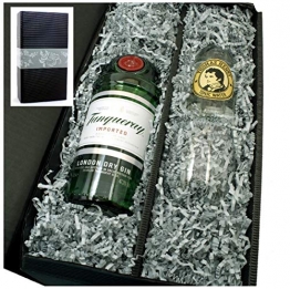 Tanqueray Gin 47% 0,7l Geschenkkarton mit Glas und Thomas Henry Tonic Water 0,2l - 1