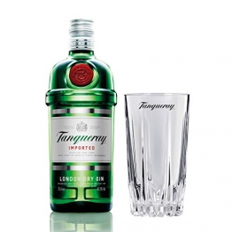 Tanqueray London Dry Gin Imported Set mit Bar Glas, Alkohol, Flasche, 47.3%, 700 ml - 1