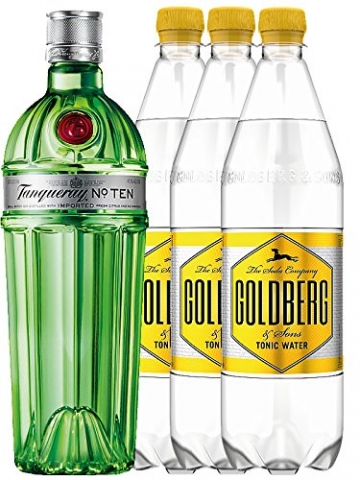 Tanqueray No.10 Ten Gin 0,7 Liter + 3 x Goldberg Tonic 1,0 Liter - 