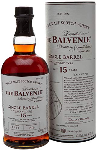The Balvenie Single Barrell 15 Jahre Single Malt Scotch Whisky mit Geschenkverpackung (1 x 0,7 l) - 