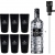 Three Sixty Vodka 3L (37,5% Vol) + Pumpe + 6x Black Longdrink Gläser eckig schwarz -[Enthält Sulfite] - 1