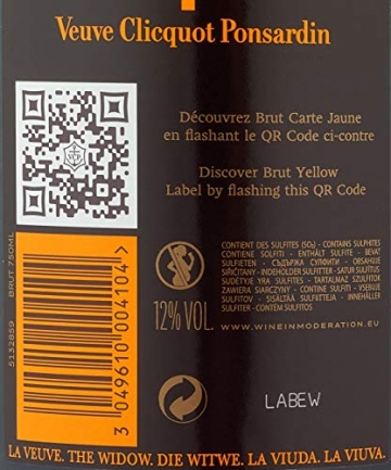 Veuve Clicquot Champagne Brut Yellow Label mit Geschenkverpackung und 2 Gläser (1 x 0.75 l) - 7