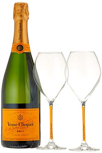 Veuve Clicquot Champagne Brut Yellow Label mit Geschenkverpackung und 2 Gläser (1 x 0.75 l) - 1
