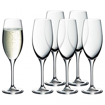 WMF Easy Plus Champagner-/ Sektgläser-Set 6-teilig, 250ml, Kristallglas, spülmaschinenfest, transparent - 1