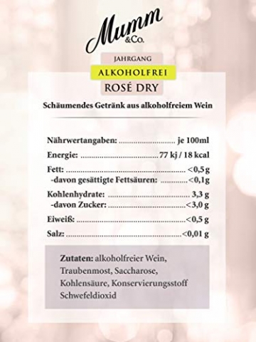 Mumm Rosé Dry Alkoholfreier Jahrgangssekt (6 x 0.75 l) - 7