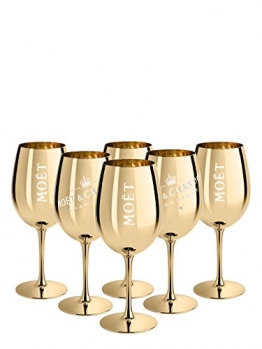 6x Ice Imperial Champagnerglas Echtglas Gold - Champagne Moët & Chandon - 1