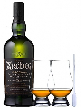 Ardbeg TEN 10 Jahre Islay Single Malt Whisky 0,7 Liter + 2 Glencairn Gläser und Einwegpipette - 1
