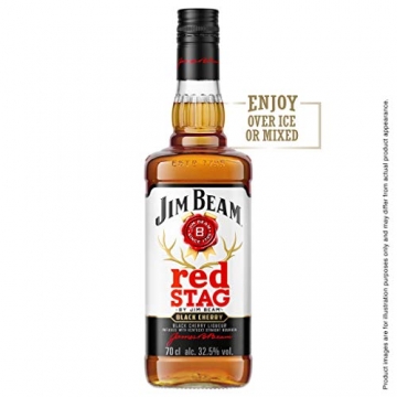 Jim Beam Red Stag Black Cherry - Bourbon Whiskey mit Schwarzkirsch-Likör, mit weichem und rundem Geschmack, 32.5% Vol, 1 x 0,7l - 2
