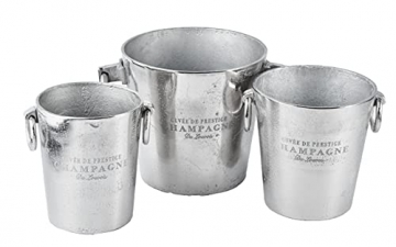 Michael Noll Champagnerkühler, Weinkühler, Flaschenkühler, Aluminium, Silber, S, M, L, 20 cm, 23 cm, 32 cm (23x19,5x20) - 5