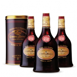 3x Cardenal Mendoza Carta Real Solera Gran Reserva Brandy de Jerez 40% vol 0,7 l in Metallgeschenkhülle - 1