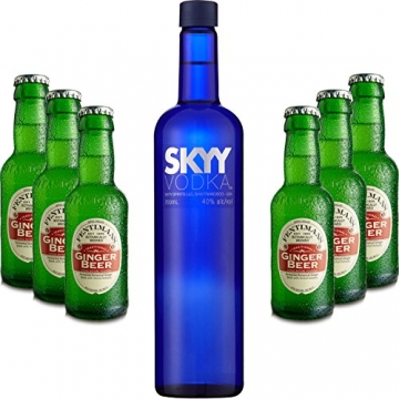 Moscow Mule Set – Skyy Vodka 0,7l 700ml (40% Vol) + 6x Fentimans Ginger Beer 200ml – Inkl. Pfand MEHRWEG - 