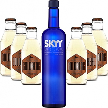 Moscow Mule Set – Skyy Vodka 0,7l 700ml (40% Vol) + 6x Goldberg Intense Ginger 200ml – Inkl. Pfand MEHRWEG - 