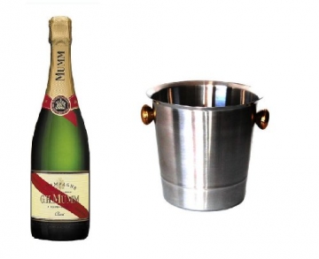 Mumm Cordon Rouge Champagner im Champagner Kühler 12% 0,75 l Flasche - 